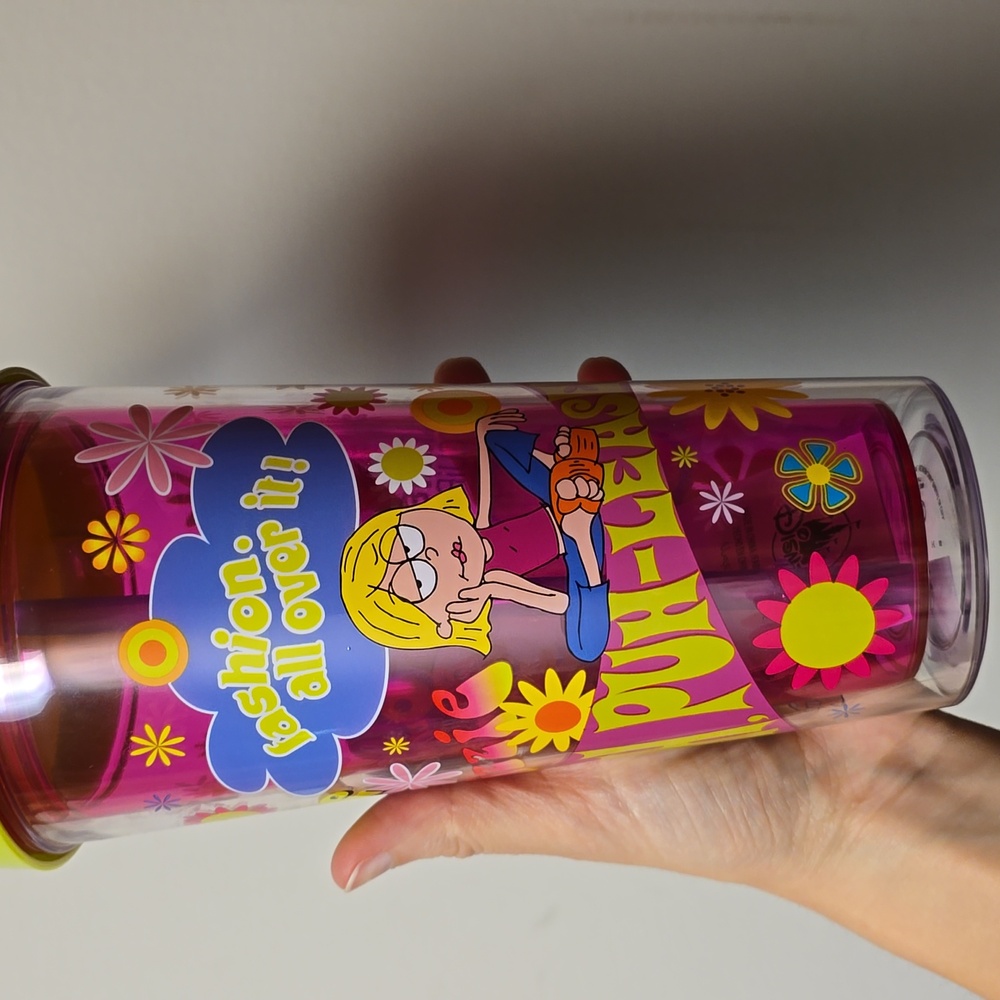 New Disney Lizzie McGuire Tumbler Cup with Straw Cartoon Floral - Picture 5 of 5